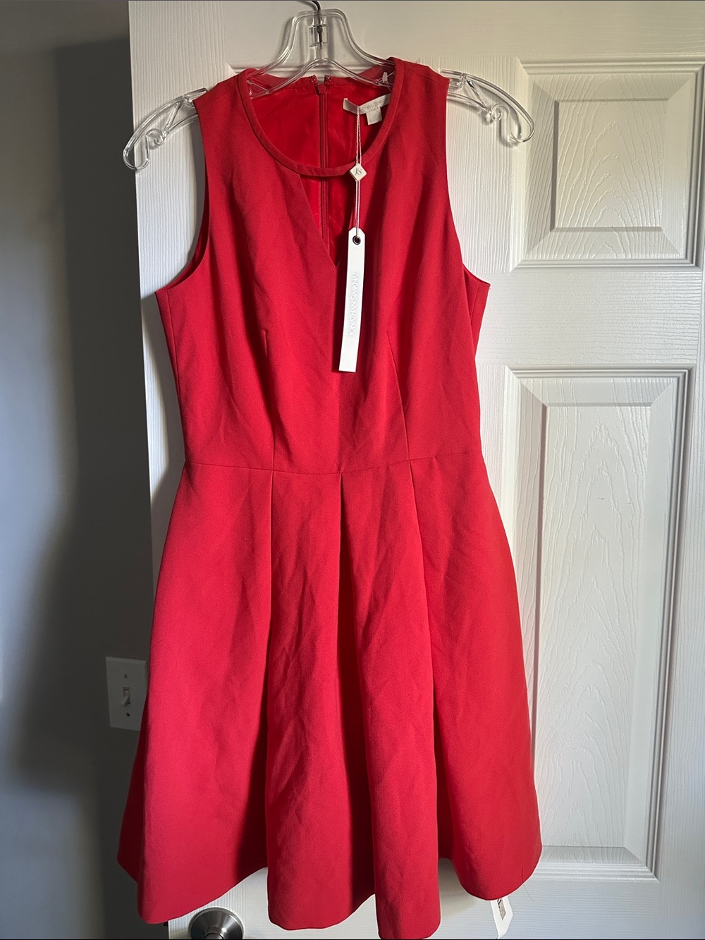 Jonathan Simkhai Vibrant Red Sleeveless Fit-and-Flare Dress